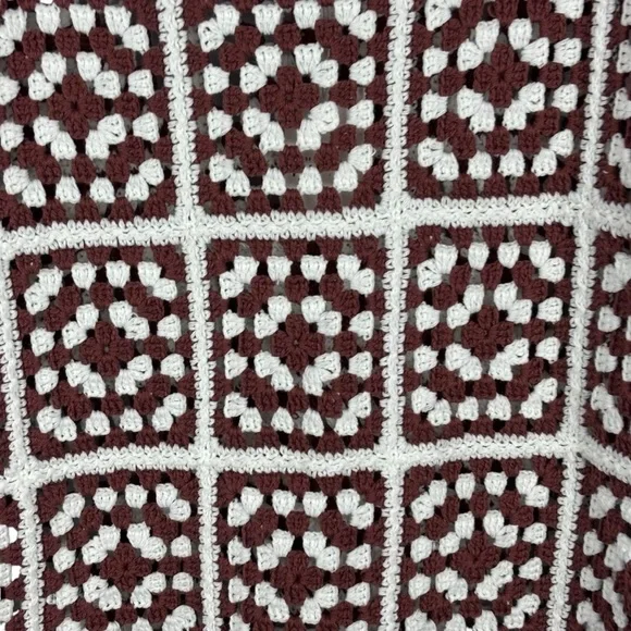 MARINE LAYER CELESTE HANDMADE CROCHET GRANNY SQUARE RETRO 70S UNLINED MINI DRESS - Picture 10 of 15